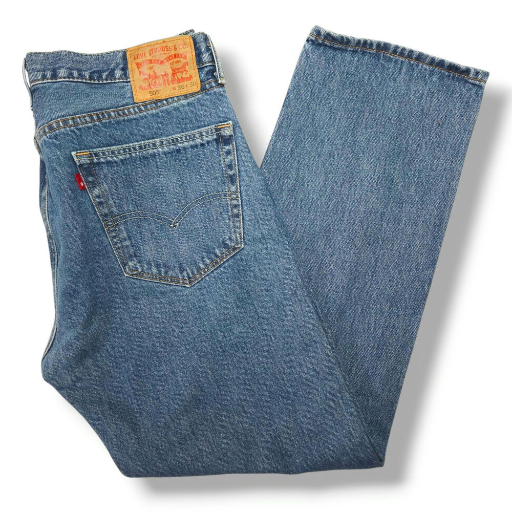 Levi’s 505 Regular Fit Straight Leg Jeans W36 L30 Dark Stonewash Zip Fly VTG Y2K
